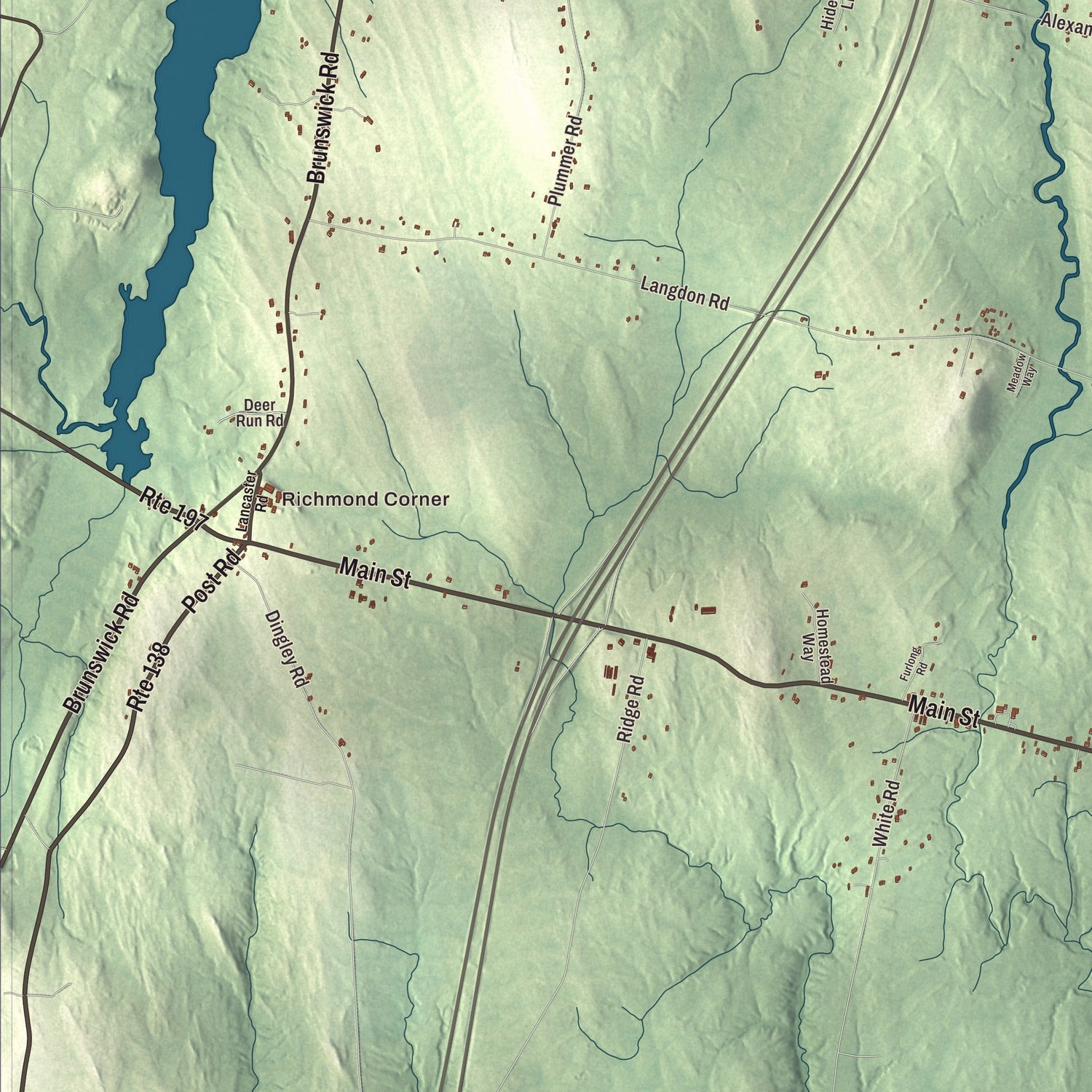 Street and neighborhood detail from the Richmond, Maine map