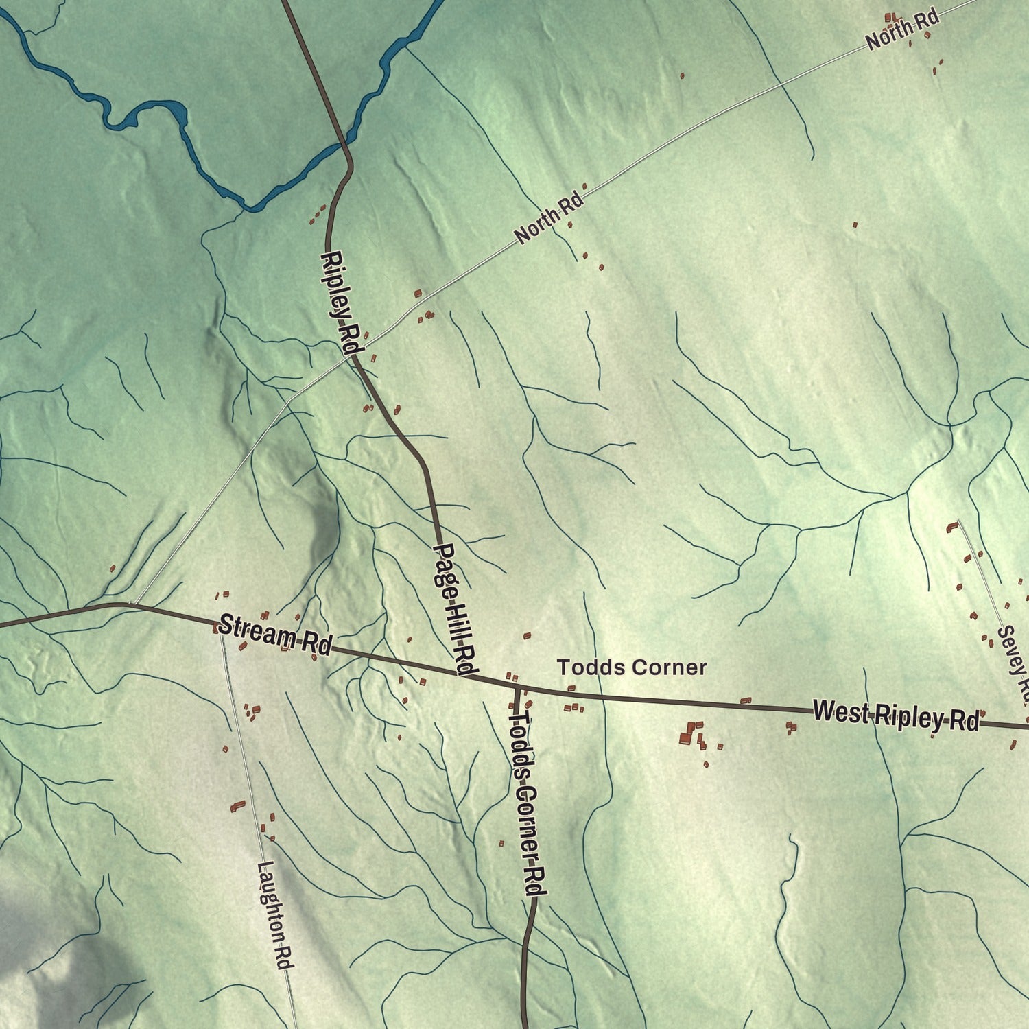 Street and neighborhood detail from the Ripley, Maine map