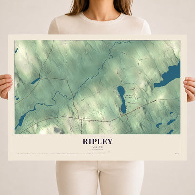 Ripley, Maine map print - 18 x 24 archival matte print