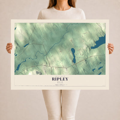 Ripley, Maine map print - 24 x 36 archival matte print