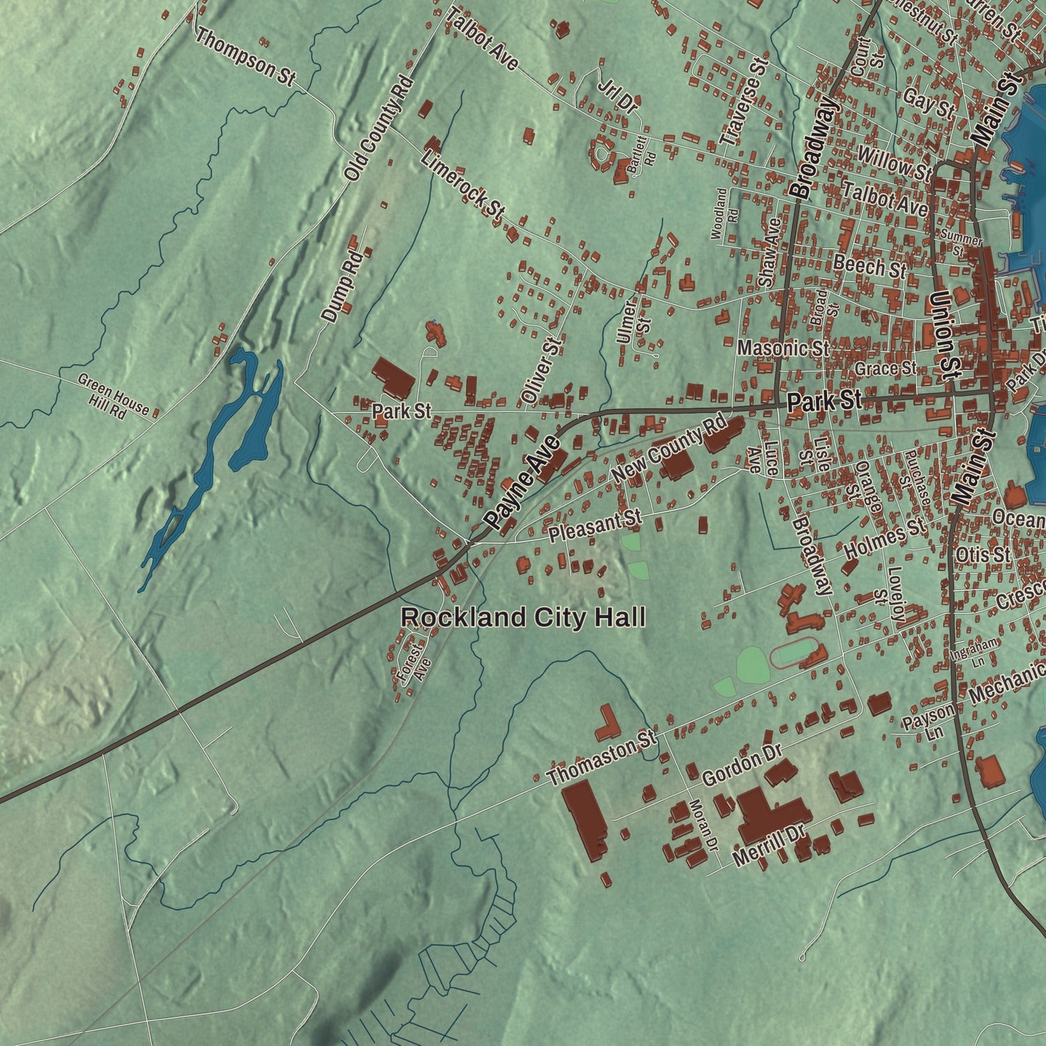 Street and neighborhood detail from the Rockland, Maine map