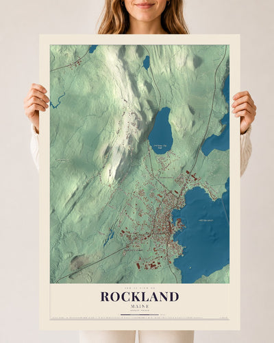 Rockland, Maine map print - 24 x 36 archival matte print