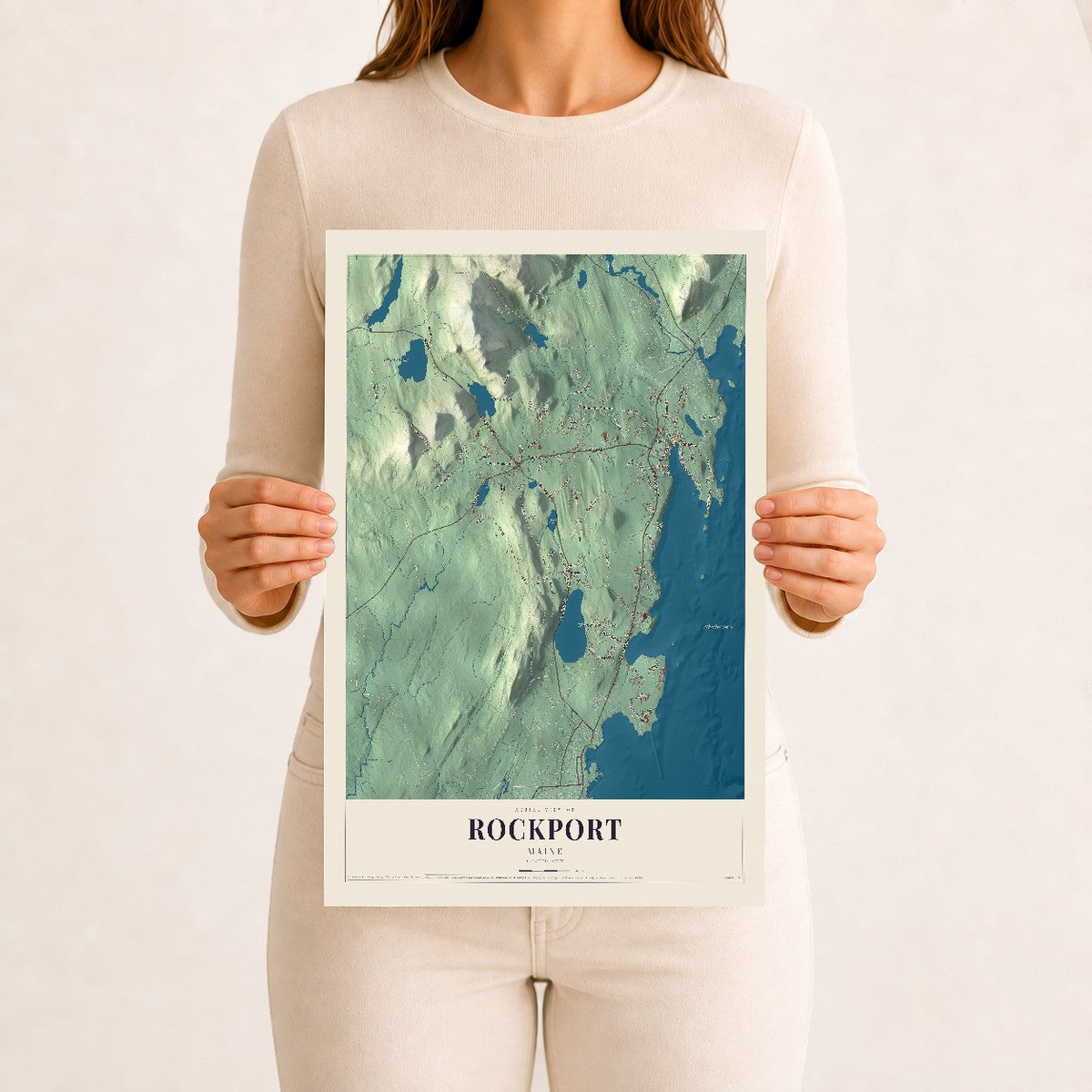 Rockport, Maine map print - 12 x 18 archival matte print