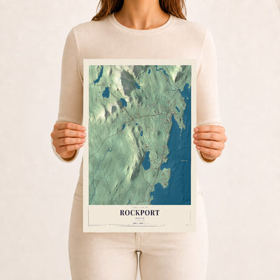 Rockport, Maine map print - 12 x 18 archival matte print
