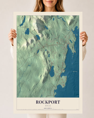 Rockport, Maine map print - 24 x 36 archival matte print