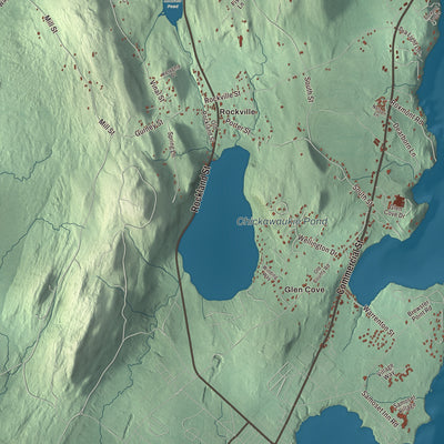 Terrain and local geography detail from the Rockport, Maine map