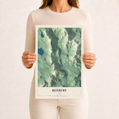Roxbury, Maine map print - 12 x 18 archival matte print