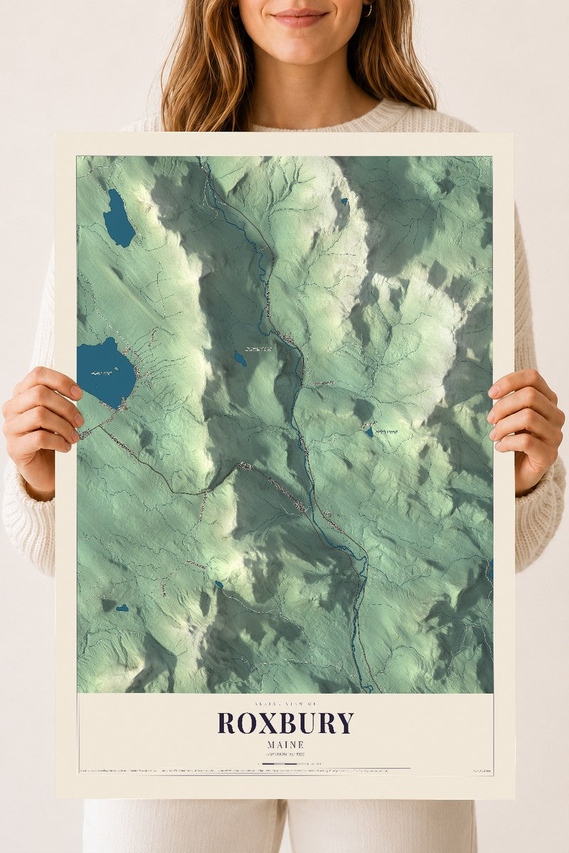 Roxbury, Maine map print - 18 x 24 archival matte print