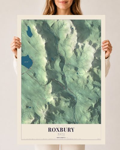 Roxbury, Maine map print - 24 x 36 archival matte print