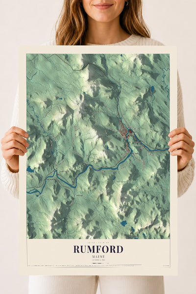 Rumford, Maine map print - 18 x 24 archival matte print