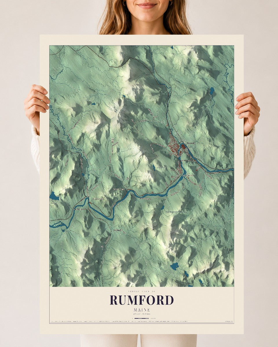 Rumford, Maine map print - 24 x 36 archival matte print