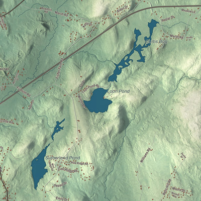 Terrain and local geography detail from the Sabattus, Maine map
