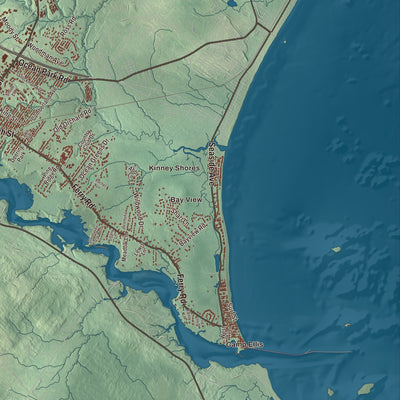 Terrain and local geography detail from the Saco, Maine map