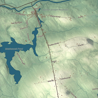 Terrain and local geography detail from the Sangerville, Maine map