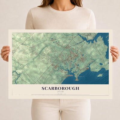 Scarborough, Maine map print - 12 x 18 archival matte print