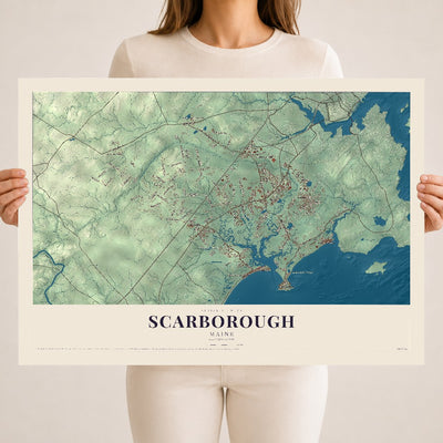 Scarborough, Maine map print - 18 x 24 archival matte print