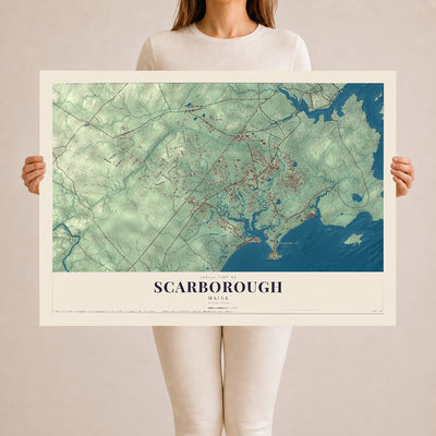 Scarborough, Maine map print - 24 x 36 archival matte print