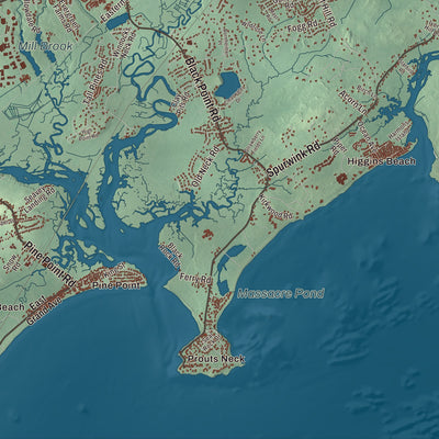 Terrain and local geography detail from the Scarborough, Maine map