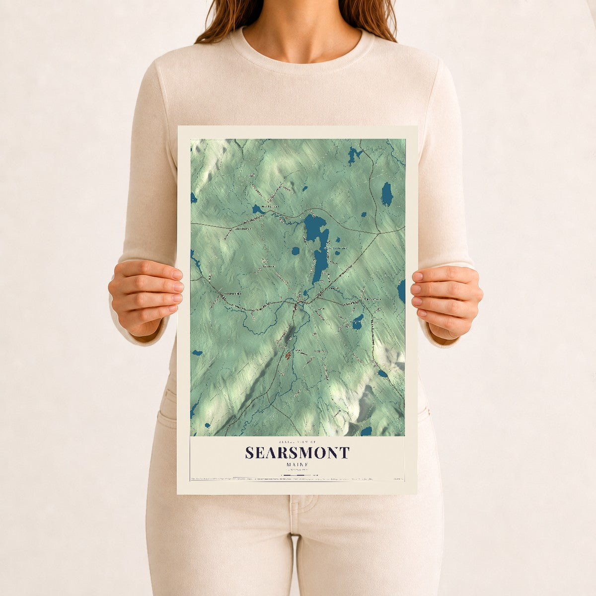 Searsmont, Maine map print - 12 x 18 archival matte print