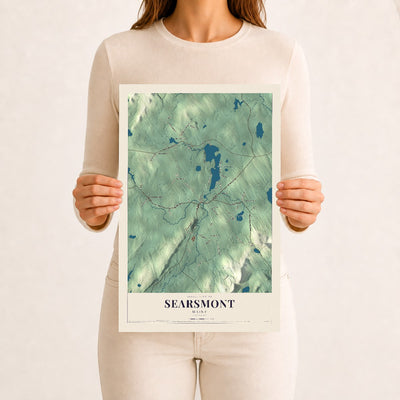 Searsmont, Maine map print - 12 x 18 archival matte print