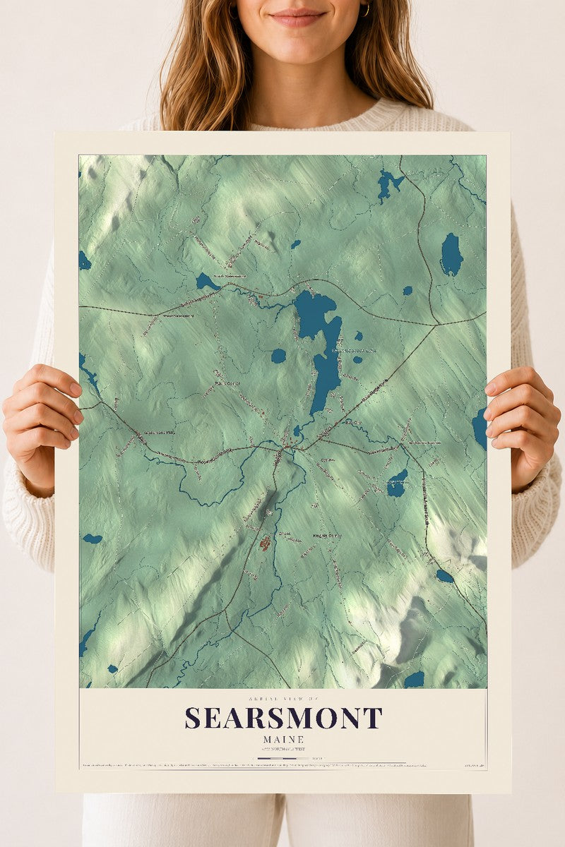Searsmont, Maine map print - 18 x 24 archival matte print