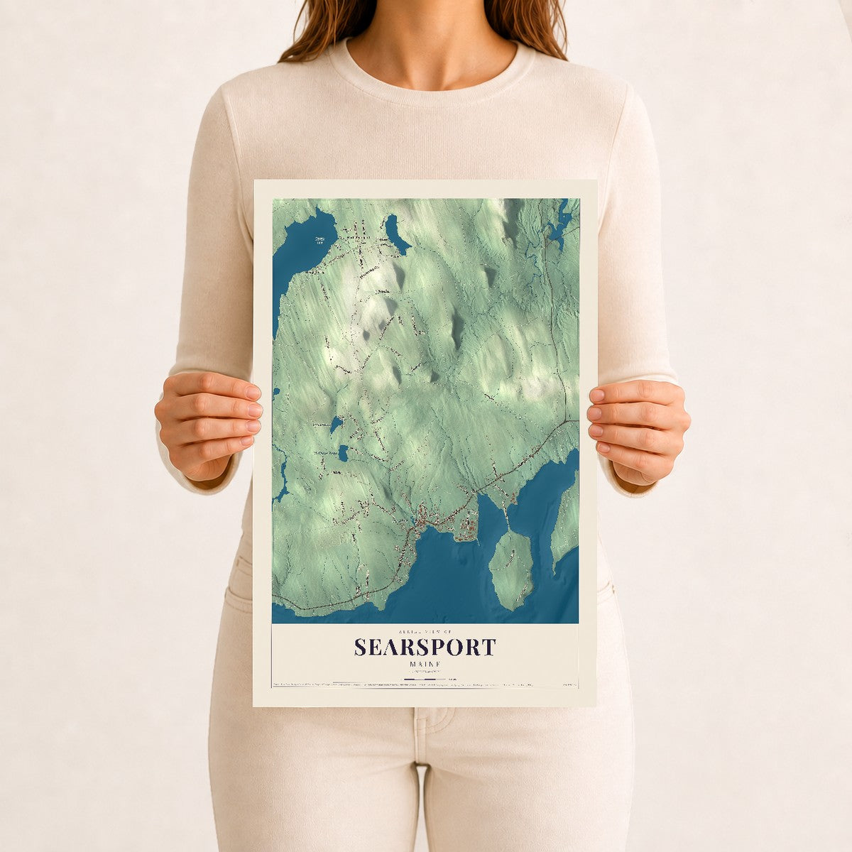 Searsport, Maine map print - 12 x 18 archival matte print