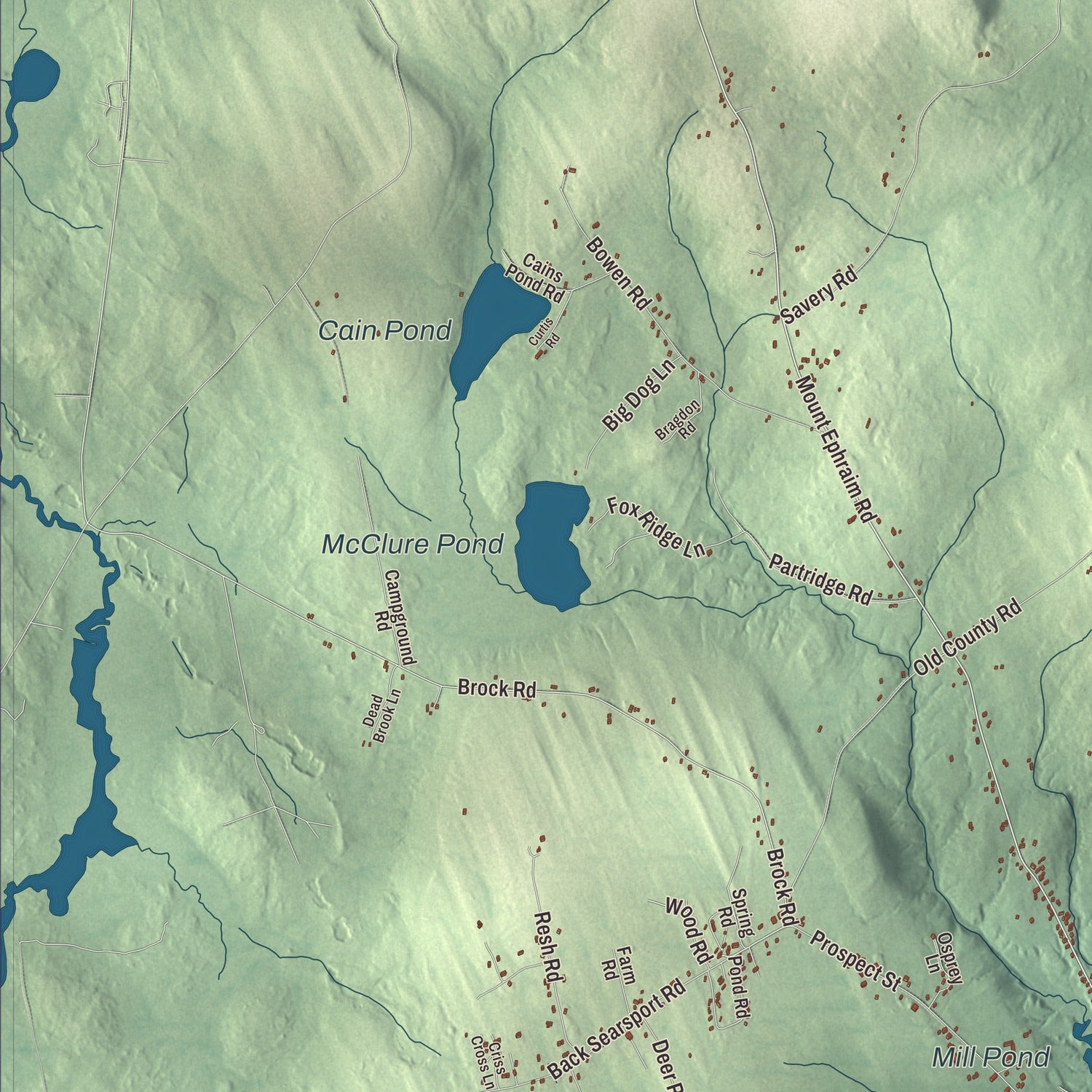 Terrain and local geography detail from the Searsport, Maine map