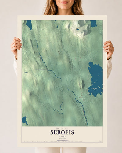 Seboeis, Maine map print - 24 x 36 archival matte print
