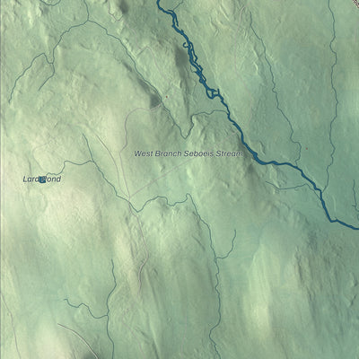 Terrain and local geography detail from the Seboeis, Maine map