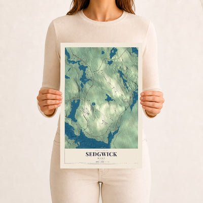 Sedgwick, Maine map print - 12 x 18 archival matte print