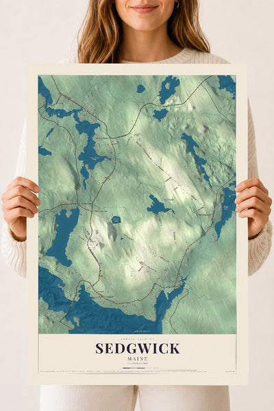 Sedgwick, Maine map print - 18 x 24 archival matte print