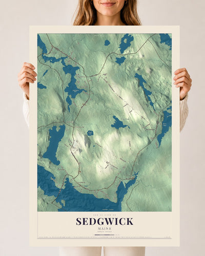 Sedgwick, Maine map print - 24 x 36 archival matte print