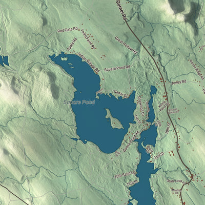 Terrain and local geography detail from the Shapleigh, Maine map