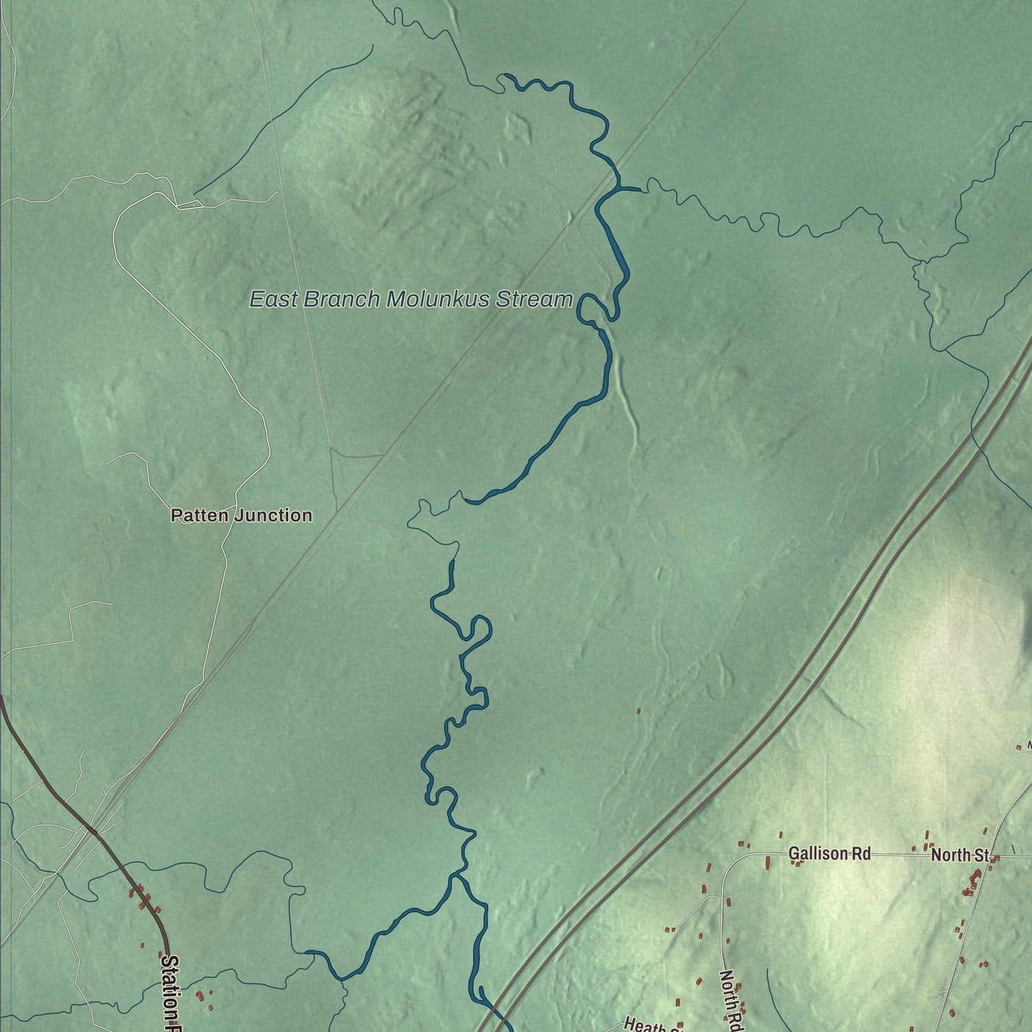Street and neighborhood detail from the Sherman, Maine map