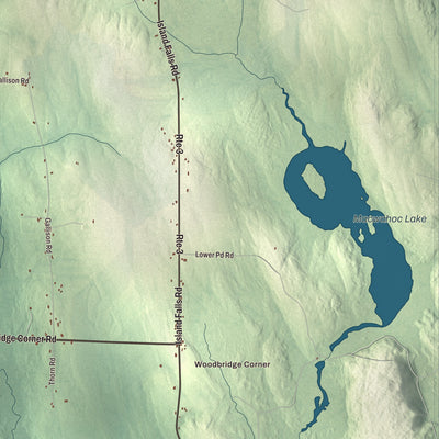 Terrain and local geography detail from the Sherman, Maine map