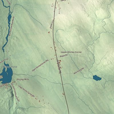 Street and neighborhood detail from the Shirley, Maine map