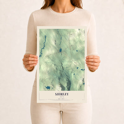 Shirley, Maine map print - 12 x 18 archival matte print