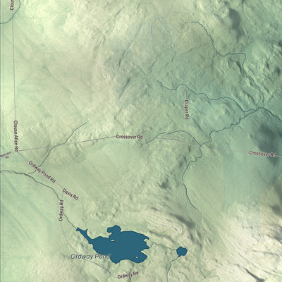 Terrain and local geography detail from the Shirley, Maine map