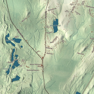 Street and neighborhood detail from the Sidney, Maine map