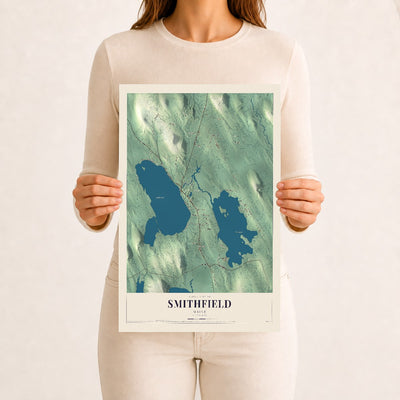 Smithfield, Maine map print - 12 x 18 archival matte print