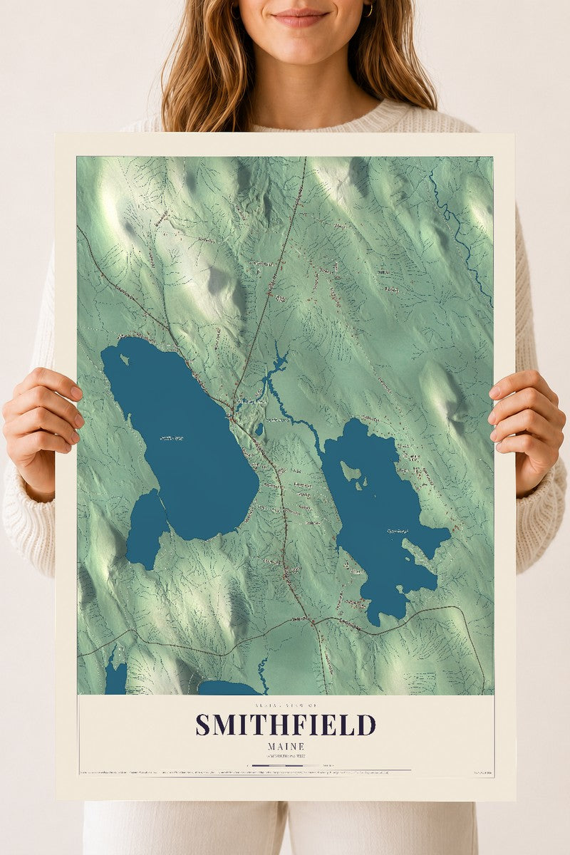 Smithfield, Maine map print - 18 x 24 archival matte print