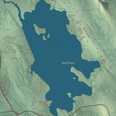 Terrain and local geography detail from the Smithfield, Maine map