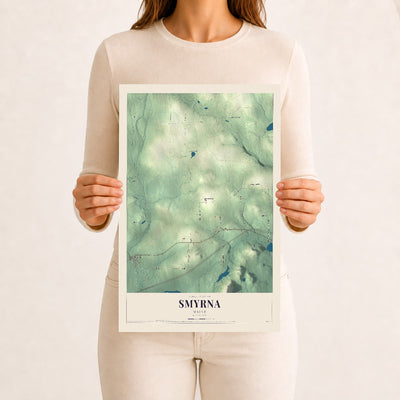 Smyrna, Maine map print - 12 x 18 archival matte print