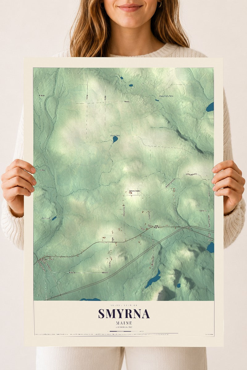 Smyrna, Maine map print - 18 x 24 archival matte print