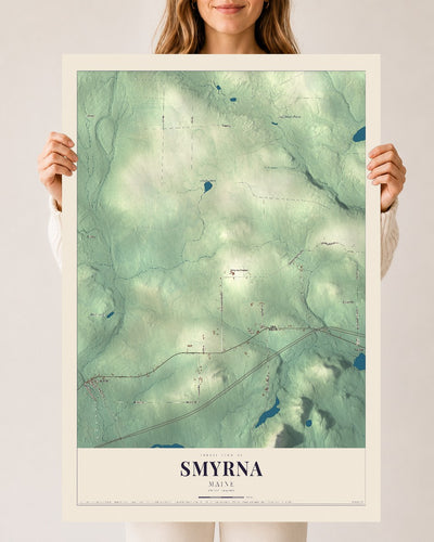 Smyrna, Maine map print - 24 x 36 archival matte print