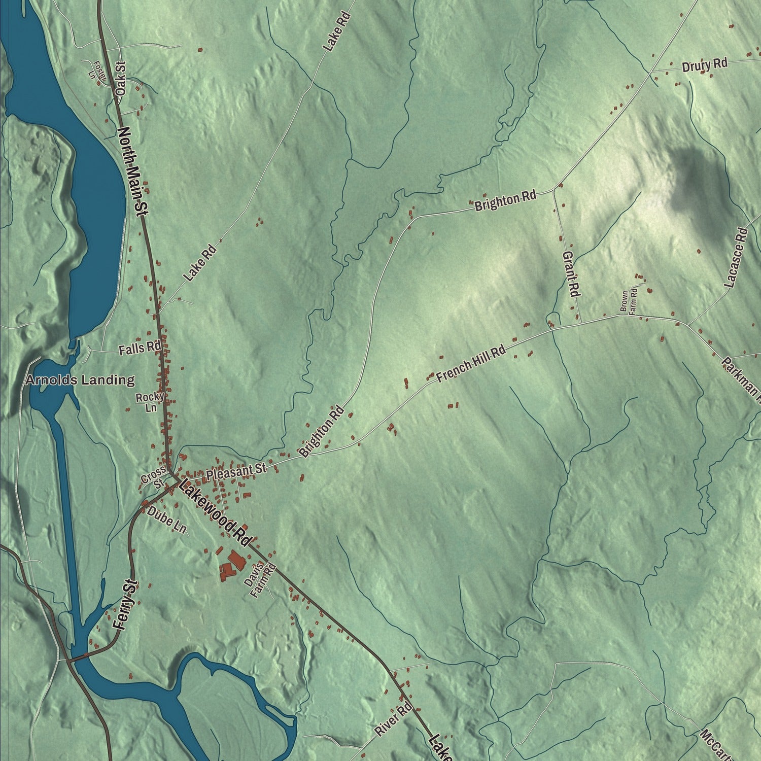 Street and neighborhood detail from the Solon, Maine map