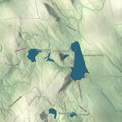 Terrain and local geography detail from the Solon, Maine map