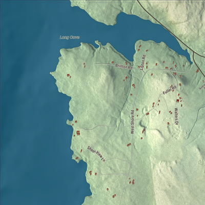 Terrain and local geography detail from the Sorrento, Maine map