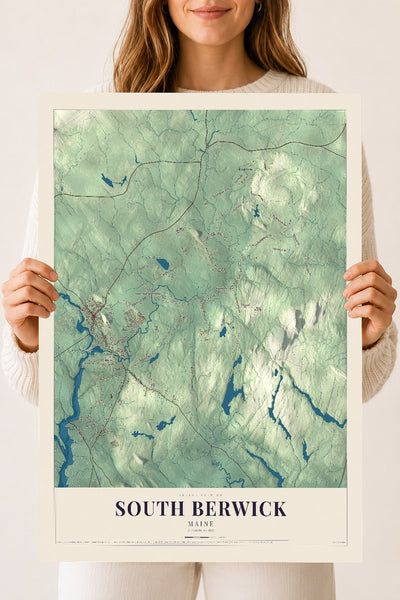 South Berwick, Maine map print - 18 x 24 archival matte print
