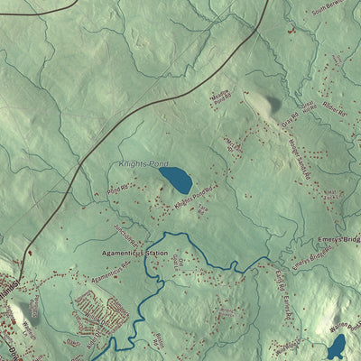 Terrain and local geography detail from the South Berwick, Maine map